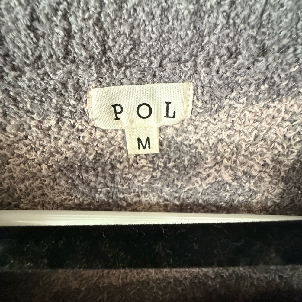 POL Charcoal and Blush V-Neck Sweater - Picture 2 of 2